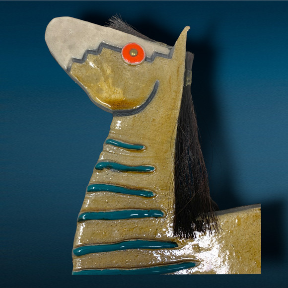 Vintage 1995 Native American Pawnee Austin Real Rider Sioux Pony Pottery Decor - Picture 2 of 8